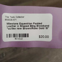 Padded Leather U Shaped Bling Browband *xc/like new
