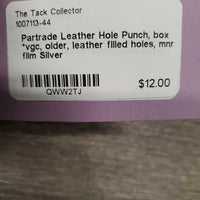 Leather Hole Punch, box *vgc, older, leather filled holes, mnr film