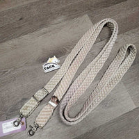 Soft Wide Long Braided Nylon Loop Reins, conway buckles, snaps *gc, dingy, stains, clean, snags
