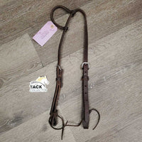 Adjustable One Ear Soft Thick Harness Leather Headstall, leather laces, all rivets *vgc, loose keepers
