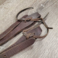 Adjustable One Ear Soft Thick Harness Leather Headstall, leather laces, all rivets *vgc, loose keepers
