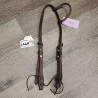 Adjustable One Ear Soft Thick Harness Leather Headstall, leather laces, all rivets *vgc, loose keepers
