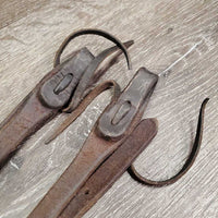 Adjustable One Ear Soft Thick Harness Leather Headstall, leather laces, all rivets *vgc, loose keepers
