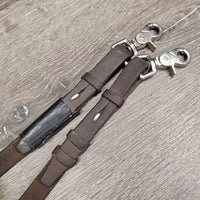 Soft German Martingale Plain Reins, snaps *gc, NO D Rings, rubs, tape, broken/missing keeper, uneven, scrapes
