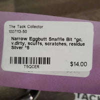 Narrow Eggbutt Snaffle Bit *gc, v.dirty, scuffs, scratches, residue
