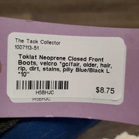 Neoprene Closed Front Boots, velcro *gc/fair, older, hair, rip, dirt, stains, pilly
