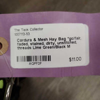 Cordura & Mesh Hay Bag *gc/fair, faded, stained, dirty, unstitched, threads
