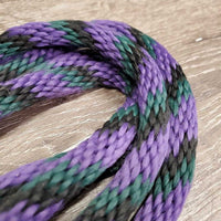 Round Nylon Loop - Roper Barrel Reins, leather loops, snaps *gc, clean, mnr rubs, frays & hair
