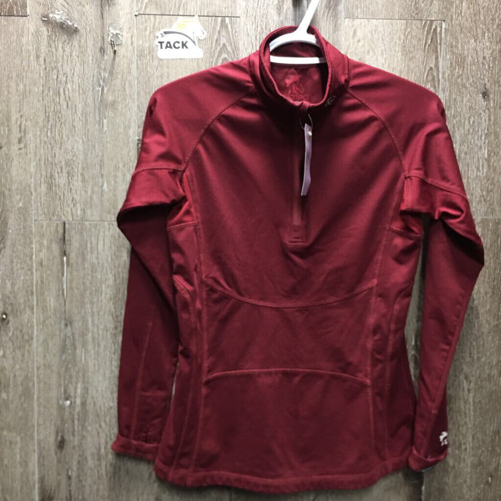 LS Fleece Lined Shirt, 1/4 Zip Up, Mesh pits *vgc, mnr hair, rubs & peeling logos, v.rubbed cuff seams