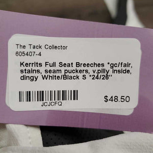 Full Seat Breeches *gc/fair, stains, seam puckers, v.pilly inside, dingy