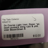 Light Vest, Zipper *gc, seam puckers, lining rubs & pills, older
