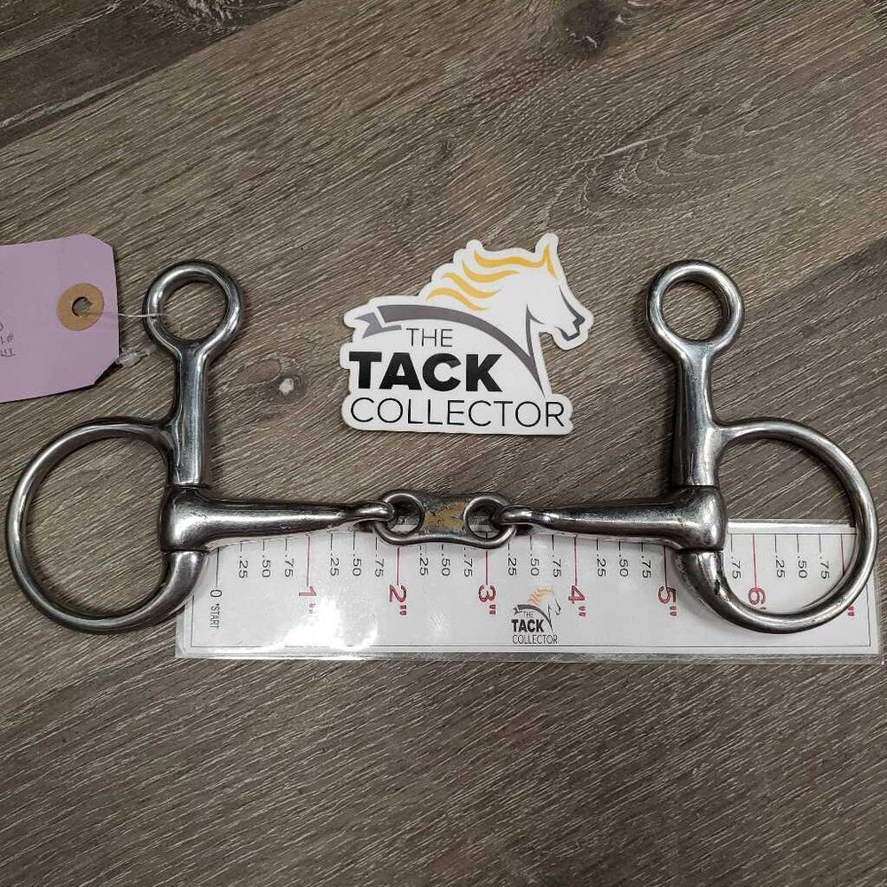 Baucher French Link Bit, flat center bar *gc, clean, stains, residue