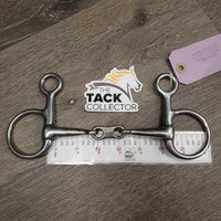 Baucher French Link Bit, flat center bar *gc, clean, stains, residue

