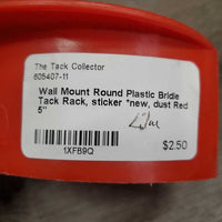 Wall Mount Round Plastic Bridle Tack Rack, sticker *new, dust
