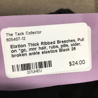 Thick Ribbed Breeches, Pull on *gc, mnr hair, rubs, pills, older, broken ankle elastics
