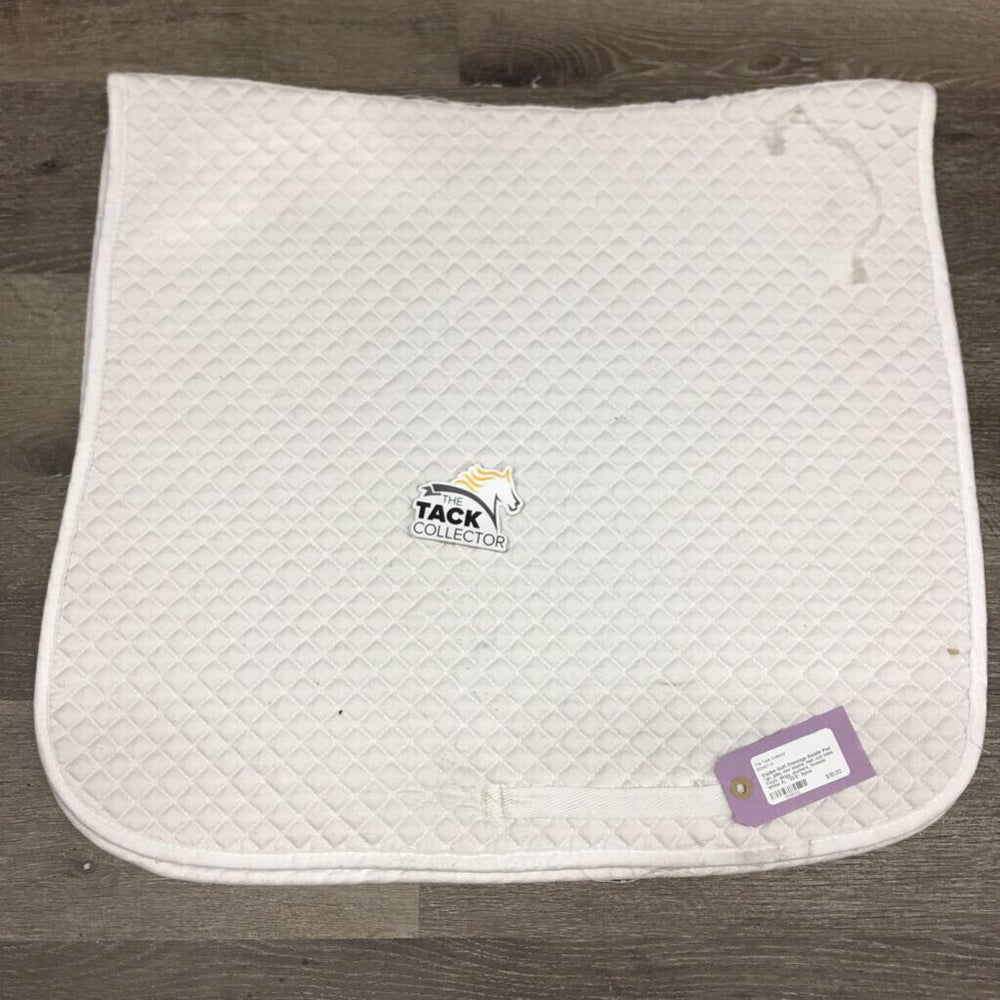 Quilt Dressage Saddle Pad *gc, pills, mnr stains, hair, cut tabs, frays, dingy, puckers, threads