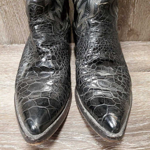 VINTAGE MENS Pointy Toe Sea Turtle Western Boots *xc, mnr dusty, scratches & rubs, clean
