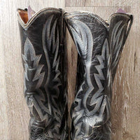 VINTAGE MENS Pointy Toe Sea Turtle Western Boots *xc, mnr dusty, scratches & rubs, clean
