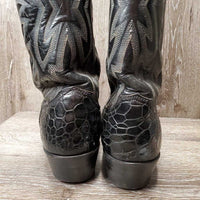 VINTAGE MENS Pointy Toe Sea Turtle Western Boots *xc, mnr dusty, scratches & rubs, clean