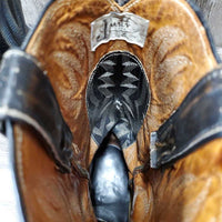 VINTAGE MENS Pointy Toe Sea Turtle Western Boots *xc, mnr dusty, scratches & rubs, clean