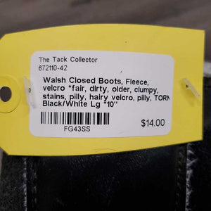 Closed Boots, Fleece, velcro *fair, dirty, older, clumpy, stains, pilly, hairy velcro, pilly, TORN