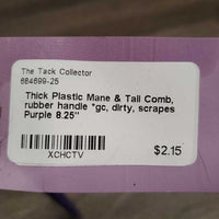 Thick Plastic Mane & Tail Comb, rubber handle *gc, dirty, scrapes
