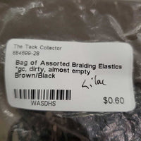 Bag of Assorted Braiding Elastics *gc, dirty, almost empty
