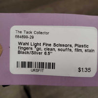 Light Fine Scissors, Plastic fingers *gc, clean, scuffs, film, stain
