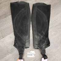 Pr Hvy Suede Half Chaps *vgc, mnr dirt, stains, rubs, pills & hair
