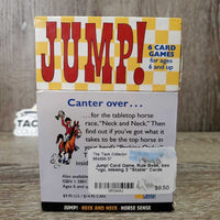 Jump! Card Game, Rule Book, box *vgc, missing 2 "Stable" Cards
