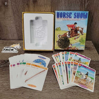 Horse Show Card Game, Rule Booklet, box *gc, Missing 3 cards: 2 Horse Cards, 2 Assist, rubbed & broken edges
