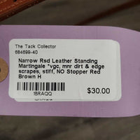 Narrow Rsd Leather Standing Martingale *vgc, mnr dirt & edge scrapes, stiff, NO Stopper

