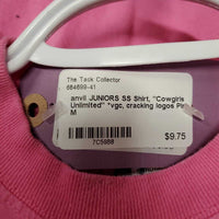 JUNIORS SS Shirt, "Cowgirls Unlimited" *vgc, cracking logos
