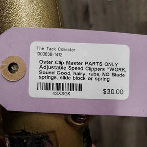 PARTS ONLY Adjustable Speed Clippers *WORK, Sound Good, hairy, rubs, NO Blade springs, slide block or spring screws