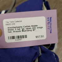 Cotton Stable Sheet, 0 tail *gc, clean, mnr snags, hair, threads
