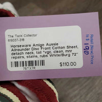 Disc Front Cotton Sheet, detach neck, tail *vgc, clean, mnr repairs, stains, rubs
