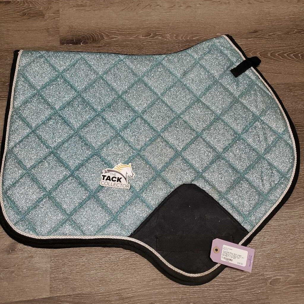 Glitter Quilt Jumper Saddle Pad, 1x Piping *gc, hair, dirt, bare glitter, mnr snags, rubs