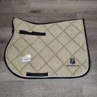Glitter Quilt Jumper Pad, Crochet Bonnet, 2 Front Closed Boots *Boots & Bonnet: xc Pad: vgc, hair, dirt, rubs