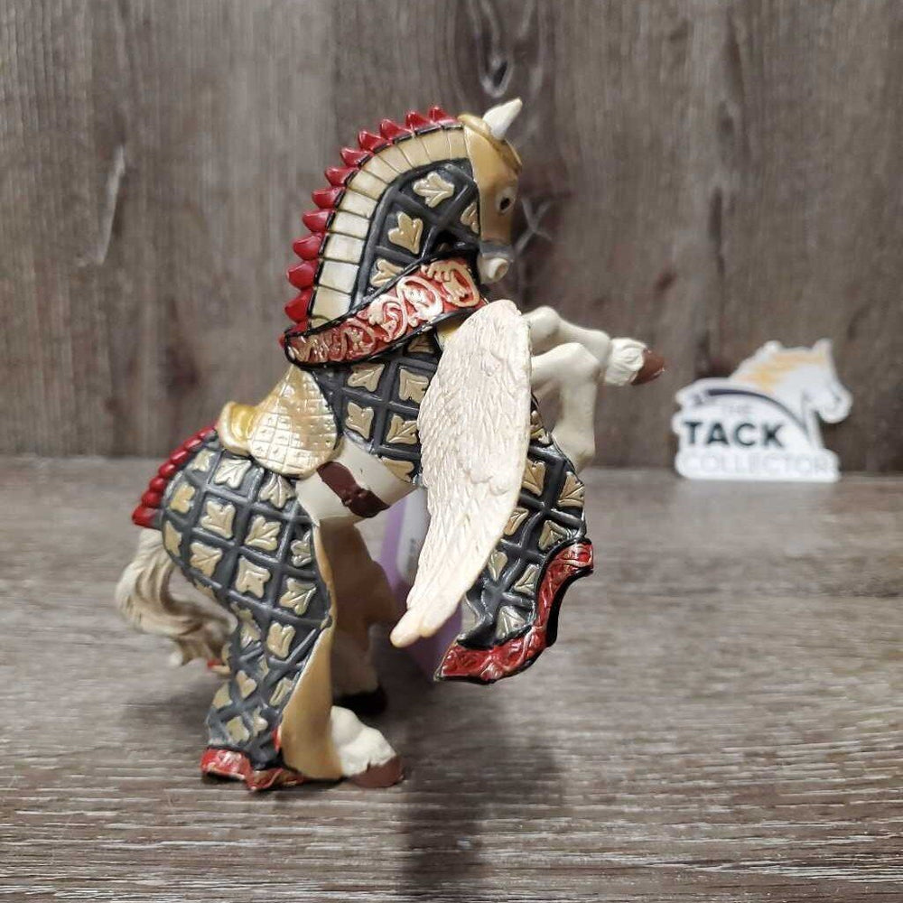 Papo Medieval Castle Knight Pegasus Toy Horse *gc/fair, chipped wing, stains, scratches