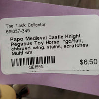 Papo Medieval Castle Knight Pegasus Toy Horse *gc/fair, chipped wing, stains, scratches
