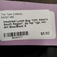 Insulated Lunch Bag "CPC Alberta South Region", zip top *vgc, mnr dirt
