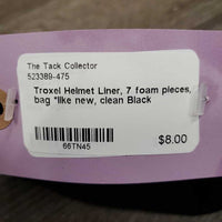 Helmet Liner, 7 foam pieces, bag *like new, clean
