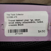 Helmet Liner *gc, clean, weak sticky attachments, faded, creases

