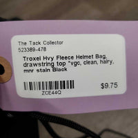Hvy Fleece Helmet Bag, drawstring top *vgc, clean, hairy, mnr stain
