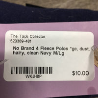 4 Fleece Polos *gc, dust, hairy, clean
