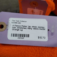4 Fleece Polos *gc, clean, clumpy, hair, stretched, hairy velcro
