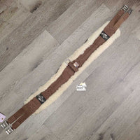 Wool-Fleece Lined Nylon Girth, 2x els, velcro liner *vgc, clean, mnr dirt, stains, clumpy, hair dirt, clumpy
