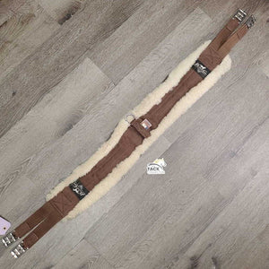 Wool-Fleece Lined Nylon Girth, 2x els, velcro liner *vgc, clean, mnr dirt, stains, clumpy, hair dirt, clumpy