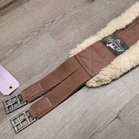 Wool-Fleece Lined Nylon Girth, 2x els, velcro liner *vgc, clean, mnr dirt, stains, clumpy, hair dirt, clumpy
