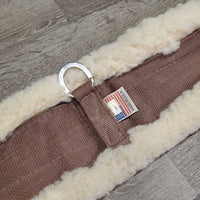 Wool-Fleece Lined Nylon Girth, 2x els, velcro liner *vgc, clean, mnr dirt, stains, clumpy, hair dirt, clumpy
